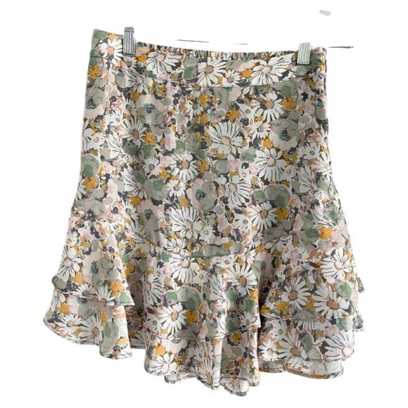 LC LAUREN‎ CONRAD Women’s Floral Elastic Waist w/Zipper Closure Skirt-Size S - Picture 1 of 6